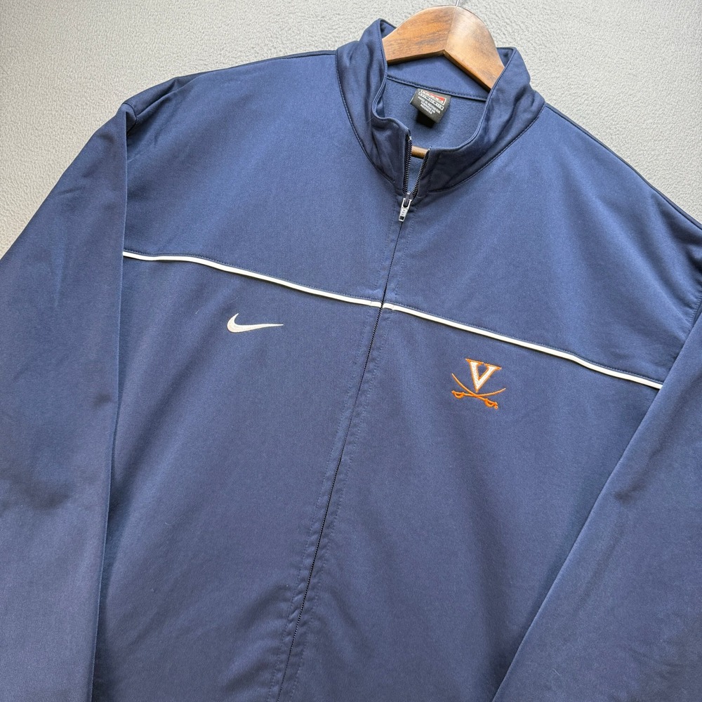 Virginia Cavaliers Nike Team Track Jacket Mens XXL Blue UVA NCAA Outwear Active